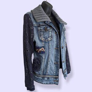 Desigual Embroidered Exotic Denim Jacket